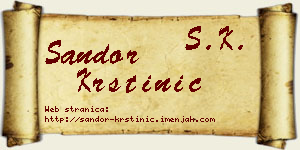 Šandor Krstinić vizit kartica